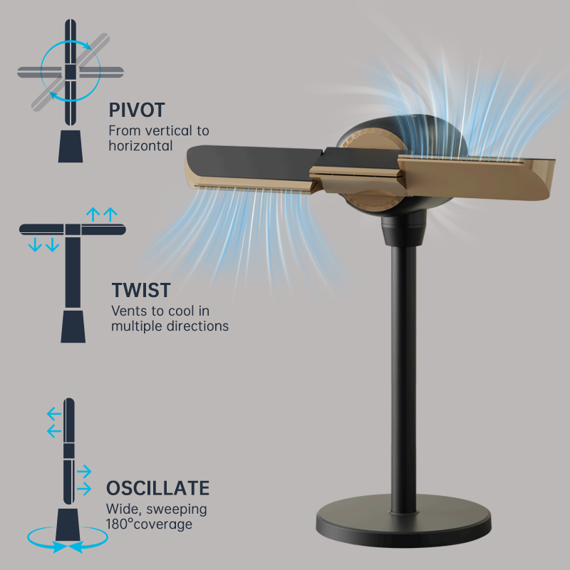 360°Multi-direction 5 air speeds tuya Smart Bladeless Cooling Tower Fan