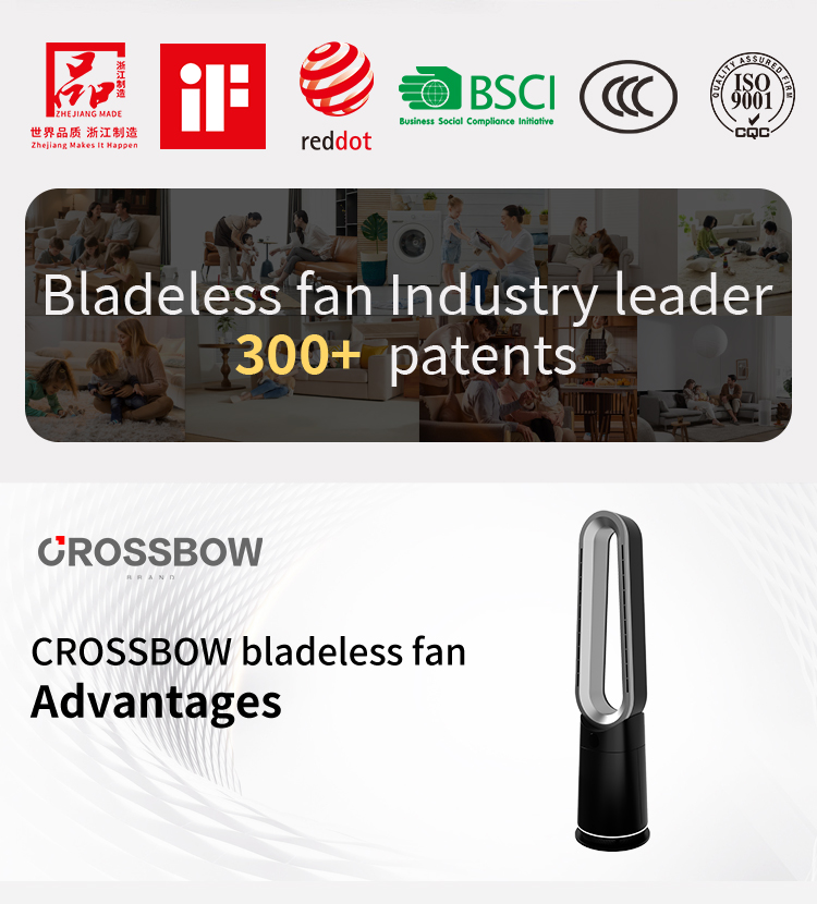 3 in 1 cool heat air purifier fan smart bladeless tower fan with air purifier