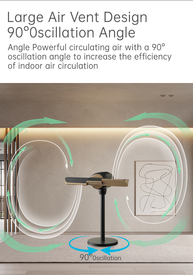 360°Multi-direction 5 air speeds tuya Smart Bladeless Cooling Tower Fan