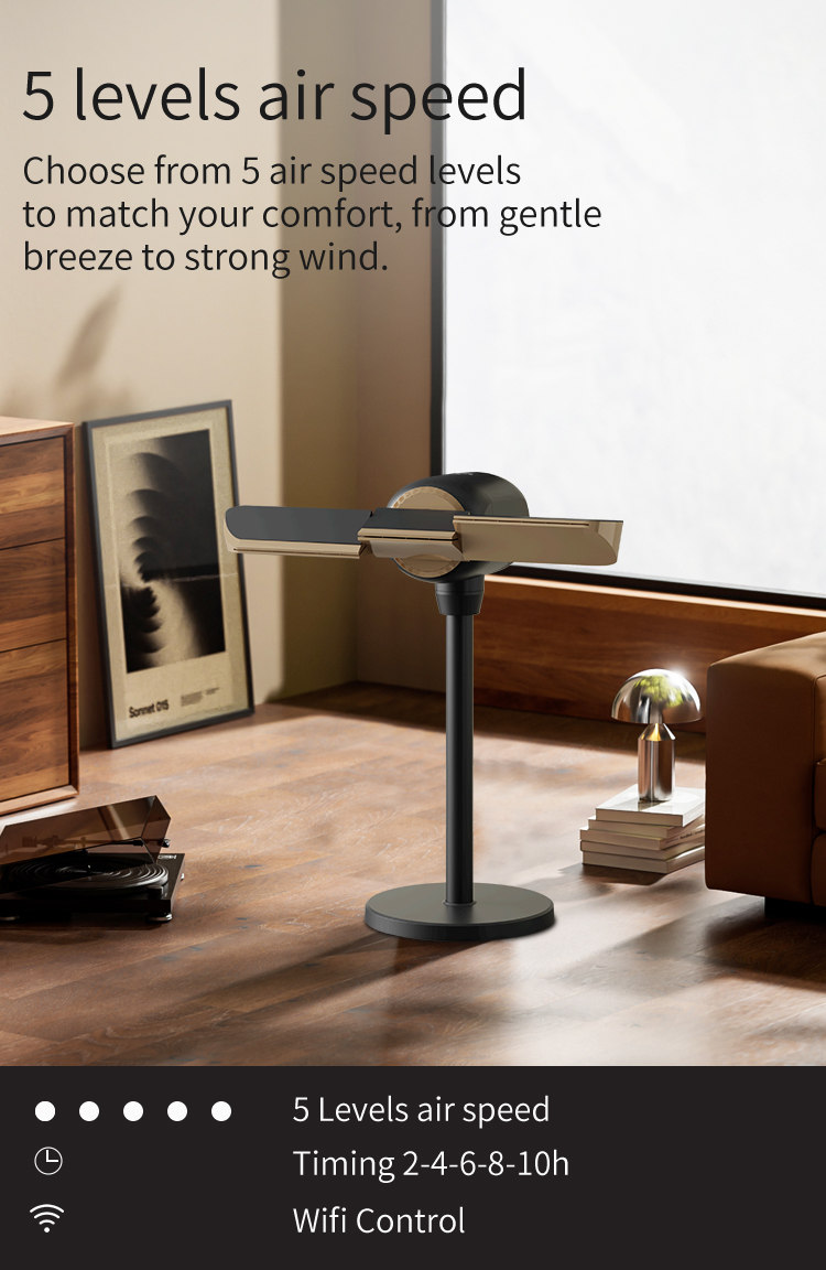 360°Multi-direction 5 air speeds tuya Smart Bladeless Cooling Tower Fan