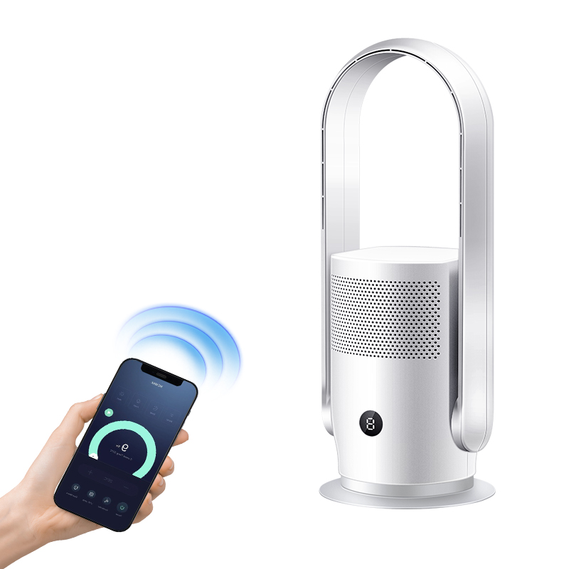 Air Circulation Fan hepa filter Bladeless Air Purifier tower Fan with 9 air speeds