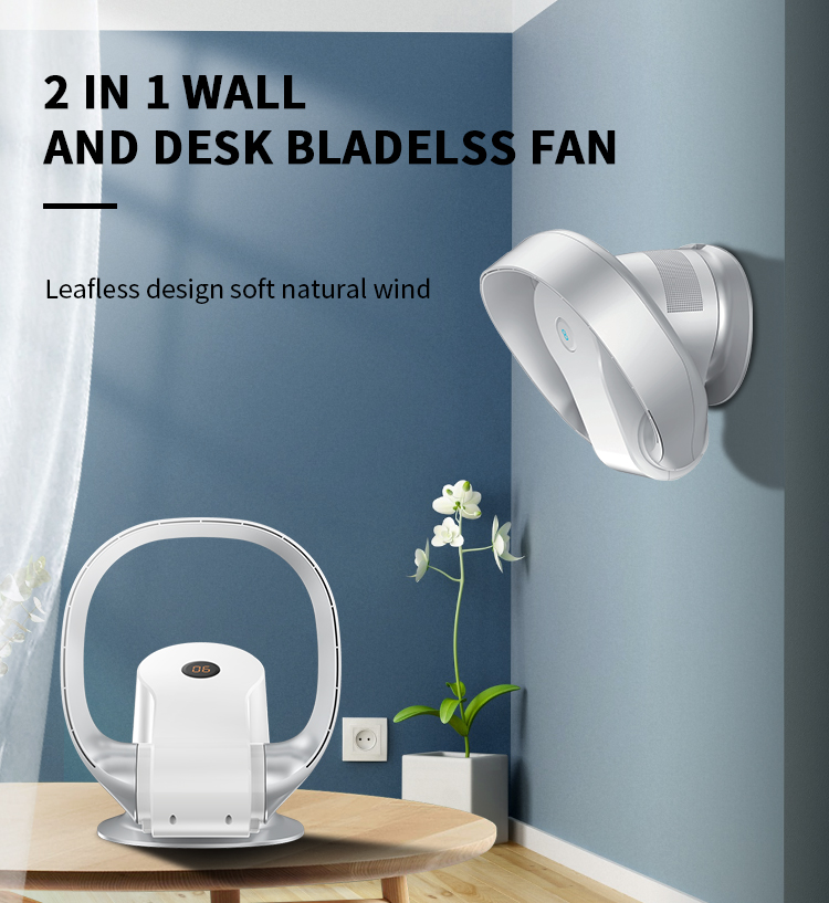 2 in 1 Electric Wall Mounted & Table Fan Without Blades