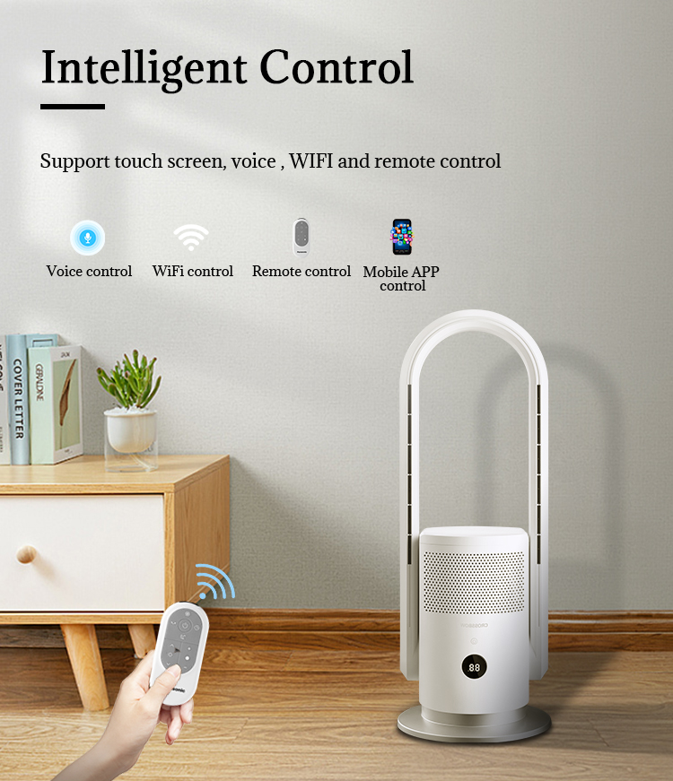 3 in 1 Smart Ptc Ceramic Heating Bladeless Hot and Cold Fan Hepa Filter Air Purifier Fan