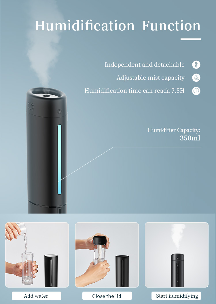 4 in 1 Bladeless Tower Fan with Air Purification, Humidification, Cooling & Heating