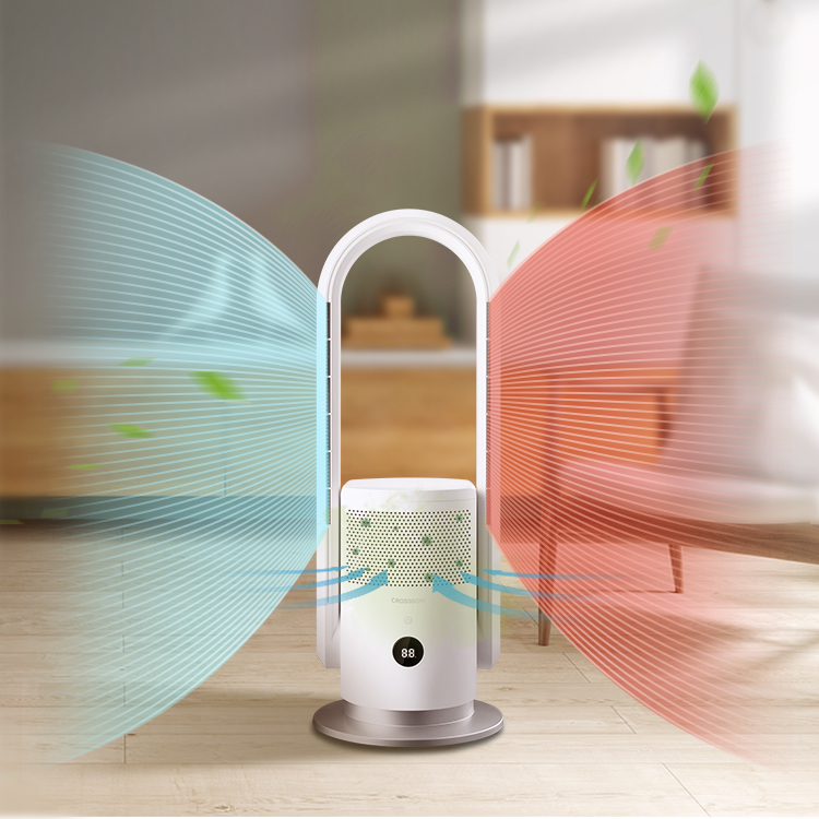 3 in 1 Smart Ptc Ceramic Heating Bladeless Hot and Cold Fan Hepa Filter Air Purifier Fan